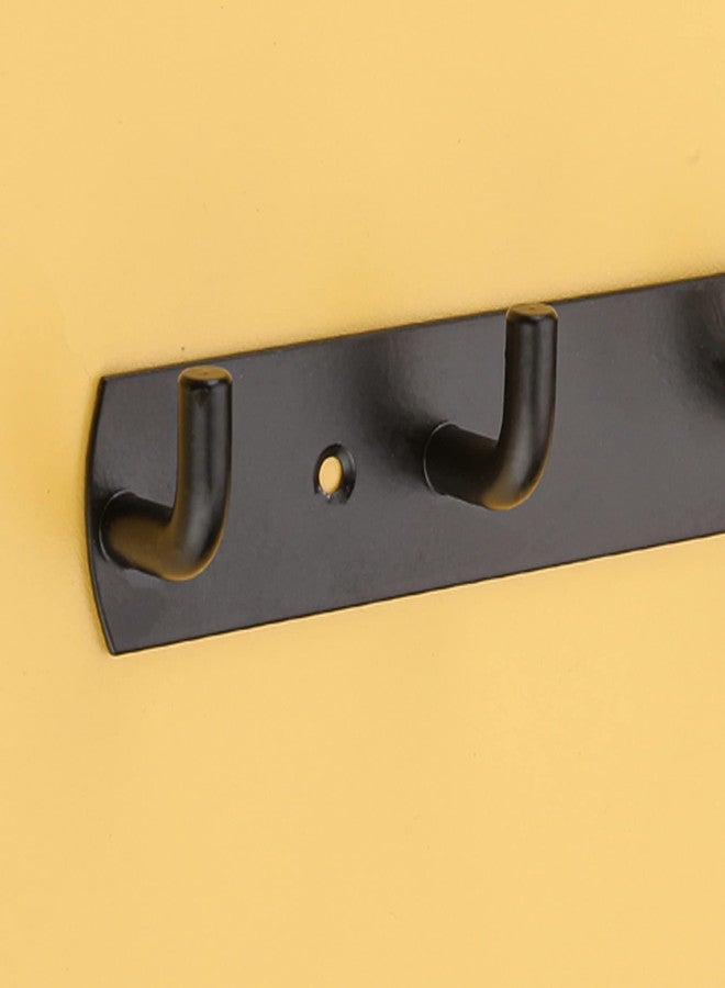 iSTAR Stainless Steel 6 Hook Rail with L-Shape Hooks for Walls of Bathroom/Kitchen-Hook Rail Bar for Clothes/Towel/Keys-Pack of 2 (6 Hooks,Black) - Image 4